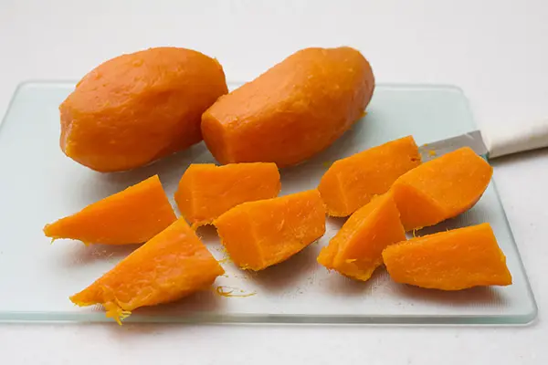 Cooked and peeled sweet potatoes